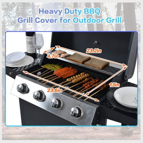 Propane Gas Grill 4 Burner Barbecue Grill, Stainless Steel 34,000 BTU Patio - Picture 4 of 24
