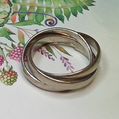 アクセサリー Vintage Silver Beaded Multi-Band Ring Vintage 3 Band Ring Braded Silver Tone Cluster Modernist | eBay