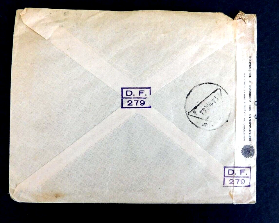 Brazil censored cover, #578 stamp, Censor stamp over Censor tape, 1944, to NY - Image 3 of 4