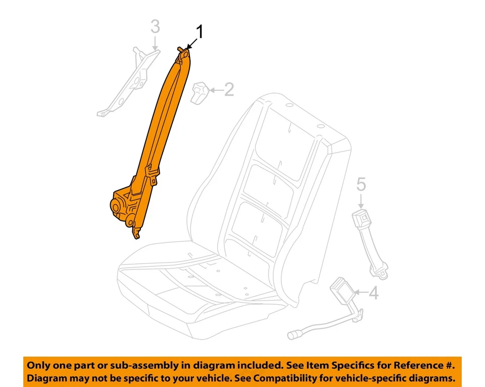 Used Front Right Seat Belt Front fits: 2011 Ford Fusion bucket passenger retract Foto 3 de 4