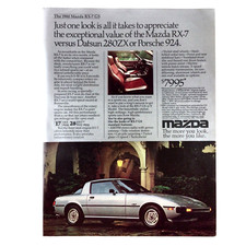 Mazda RZ-7 GS VINTAGE 1980 PRINT AD Silver Two-Door Sports Car