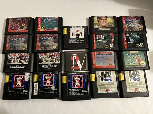 Sega Genesis Game LOT Sports NBA, Madden, NHLPA, NHL, Basketball, Football, A2
