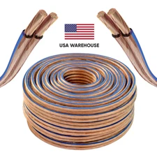 Car 12AWG 12/2 Speaker Cable Transparent Clear Wire Audio Stereo 25 100 250FT