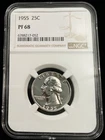 1955 Washington Quarter 25c Certified by NGC PF68
