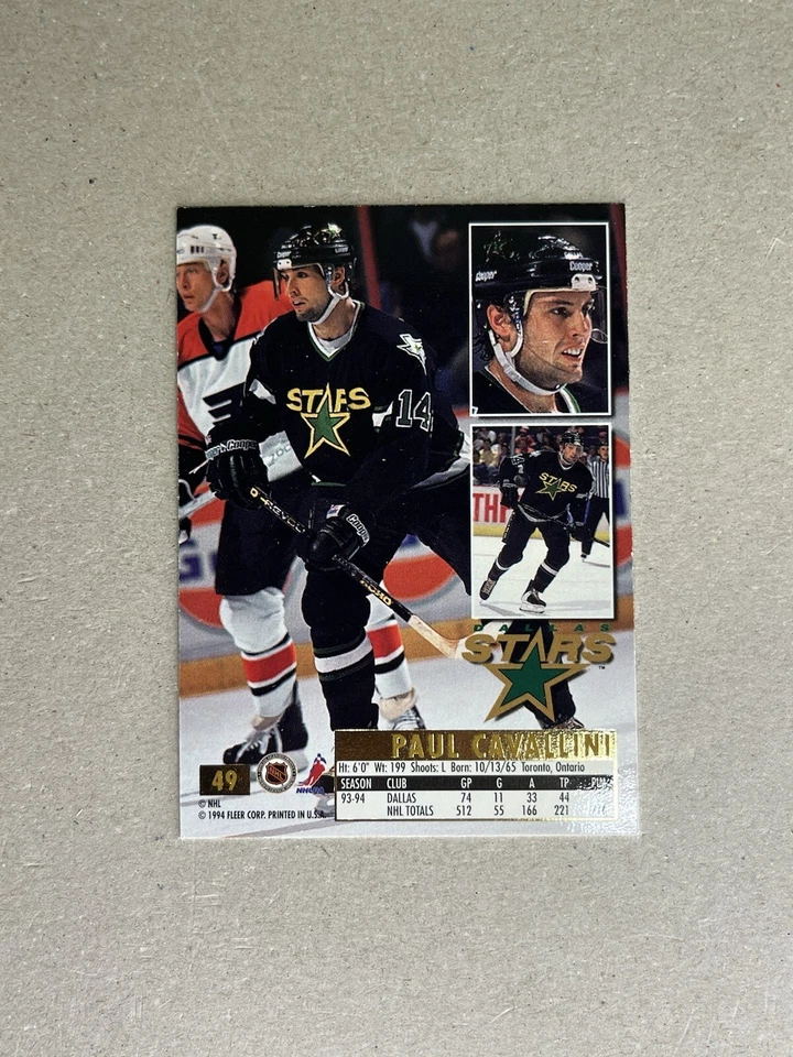 1994-95 Fleer Ultra Paul Cavallini #49 Dallas Stars - Image 2 of 2