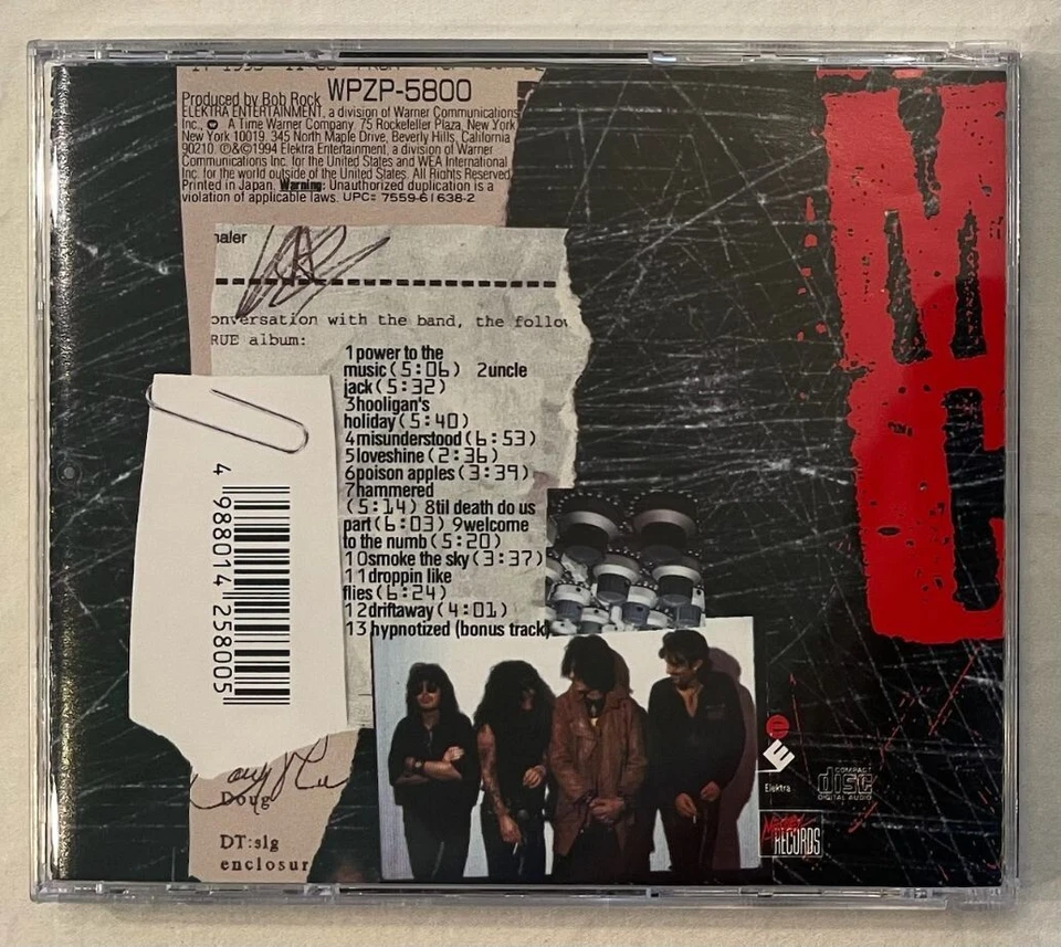 Motley Crue - S/T + 1 Bonus Track (Japan CD - SIGNED by John Corabi) WPZP-5800 Foto 2 de 4