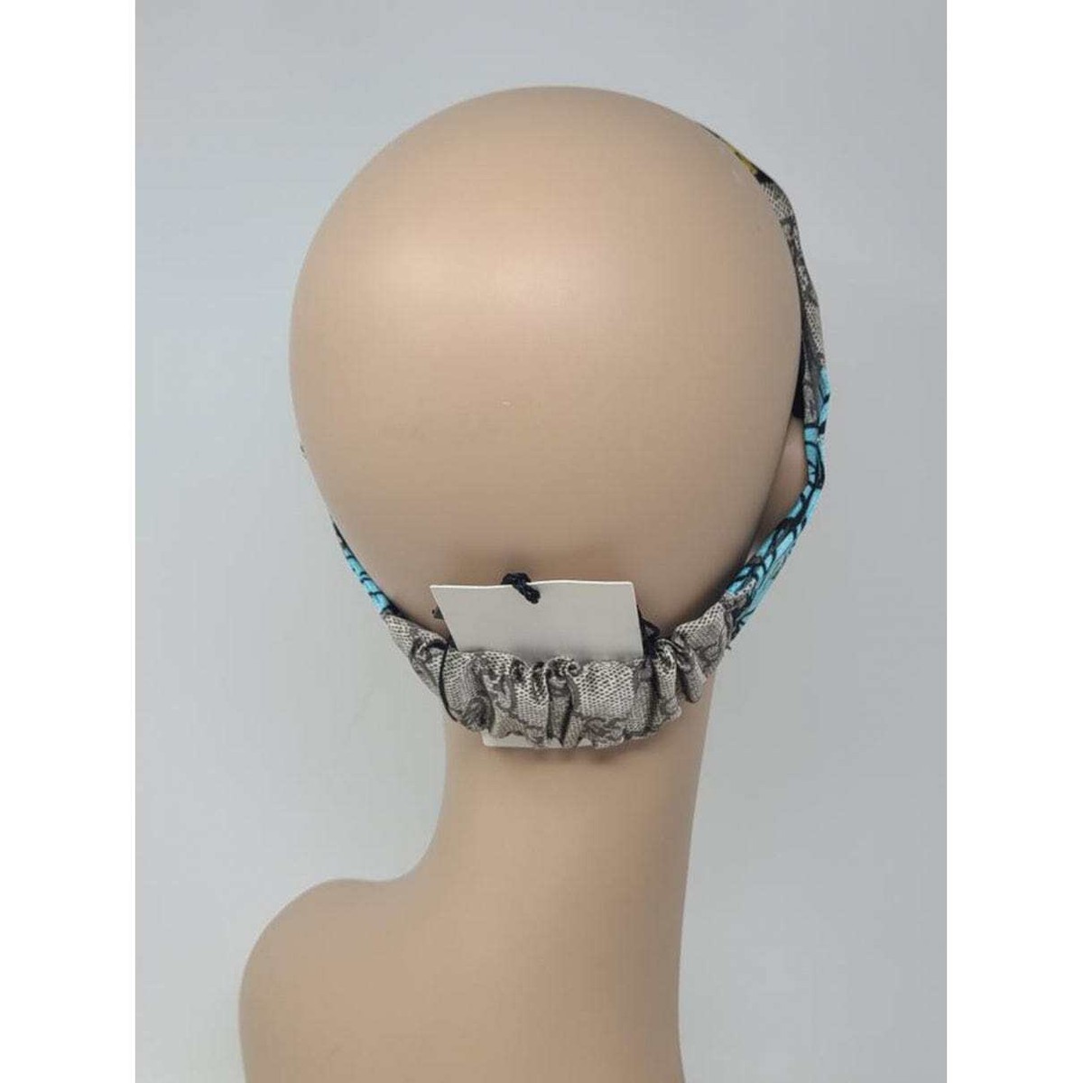 Gucci Beige blue supreme GG Monogram silk headband M sz  display picture 3