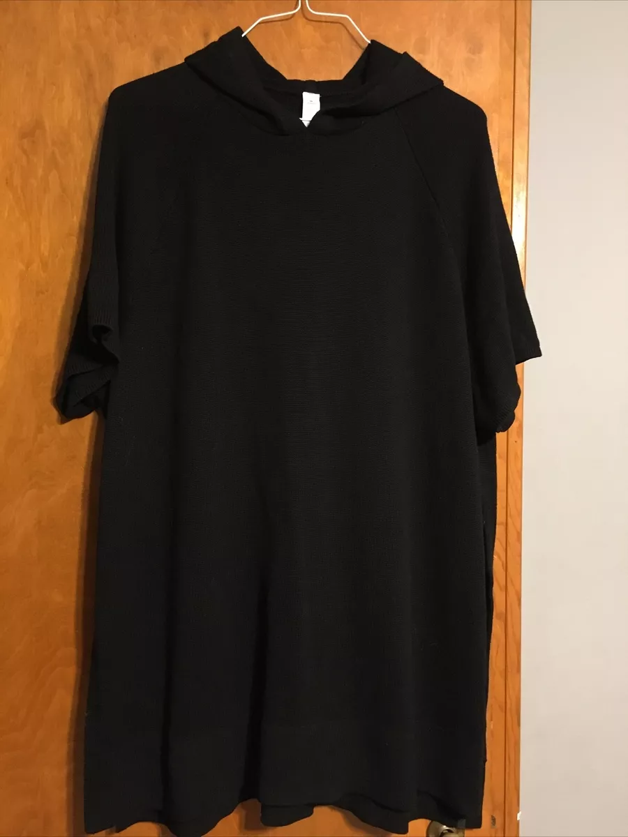 Lululemon Opened Up Poncho Women M L Hoodie Knit Medium Large Black