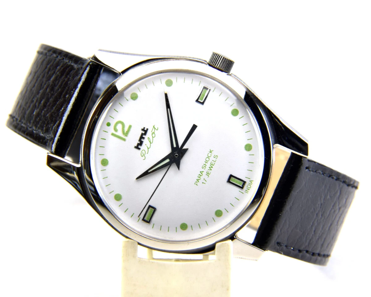 HMT Pilot 12 White Dial 17 Jewel Para Shock Hand Winding Wrist