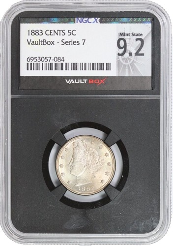 外国メダル、NY 1883 Liberty Head V Nickel Die Crack Or Object Struck Thru Head No