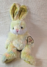 Aurora Plush Bunny apprx 14" Pastel colors with gold ears