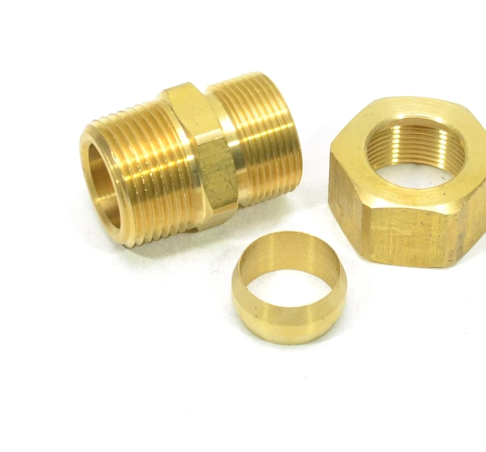 3/4 OD Compression Tube to 3/4 Male Npt Adapter Fitting Connector Water Oil Gas - Image 3 of 4