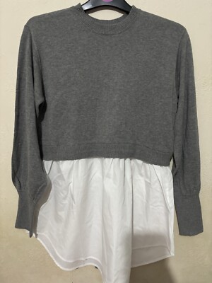 Everyday Jones Shirt Schwanz Strick Pullover grau