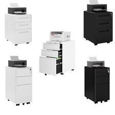 Aktenschrank Rollcontainer mit 3 Schubladen Büroschrank abschließbar #3345