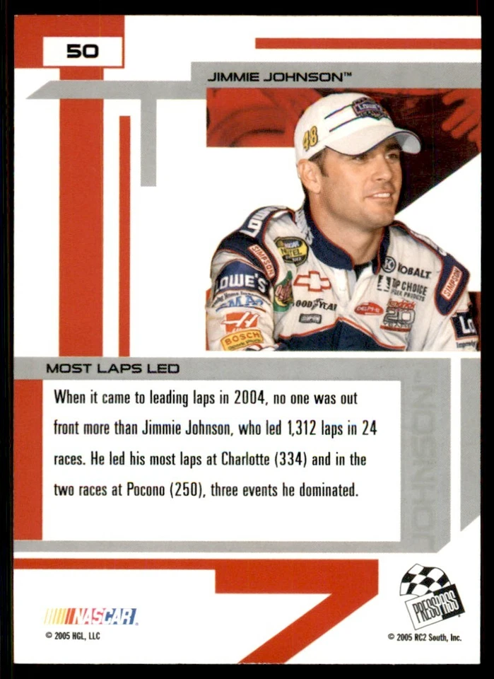 2005 Press Pass Eclipse Zenith Jimmie Johnson Lowe's #50 NASCAR Racing - Image 2 of 2