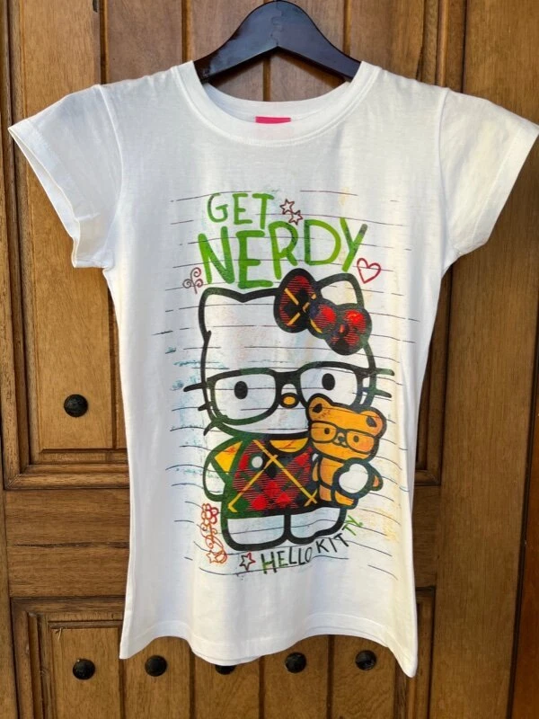  Hello Kitty Nerd Glasses Tee Shirt T-Shirt : Clothing, Shoes &  Jewelry