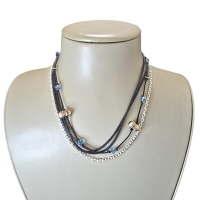 Stephan & Co Women's Multi Layer Corded Chain Beaded Necklace NWT