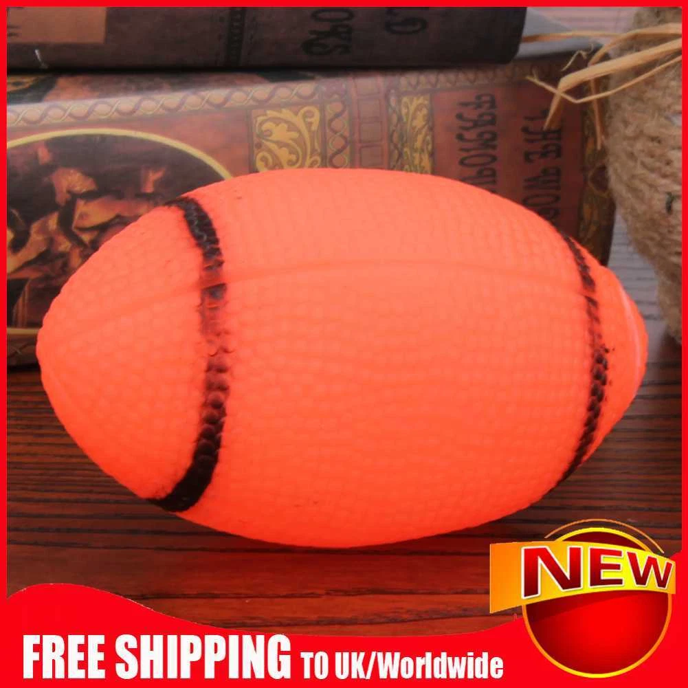 Dog Squeaky Toy For Pet Dog Chew Toy Small Rubber Squeaky Rugby