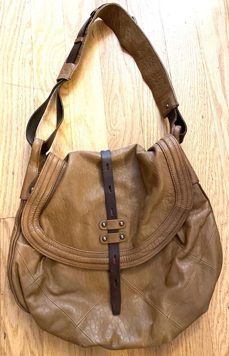 Tan leather boho bag sale