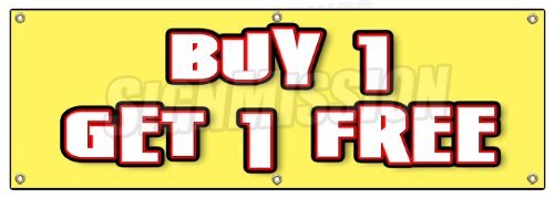 72-inch Buy One Get One Free BOGO Banner Sign for Promotions and Sales