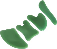 Gua Sha Scraping Massage Tools,Natural Jade Stone Guasha Board for Face grn nys.