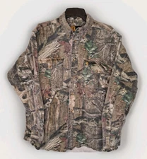 Browning Shirt Mens Large Camo Realtree Infinity Button Long Sleeve READ