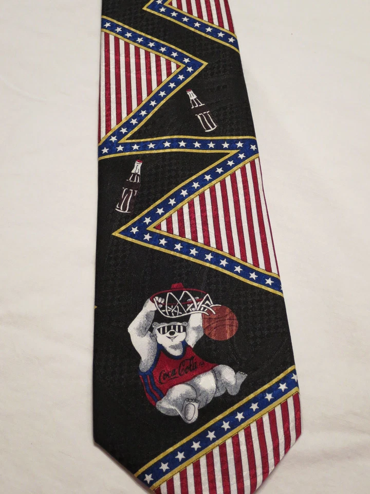 全新 复古 领带 可口可乐 北极熊 打篮球 男式 领带 — 第 3/4 张图片
