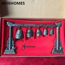 Bodhis Meditation Gong with 5 Ornate Bell with Dragon Design Musical Instrument