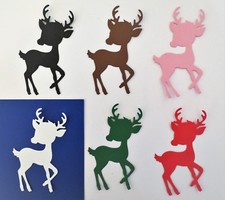 Reindeer Deer Christmas Silhouette Paper Die Cut 6 pcs Scrapbook Embellishment