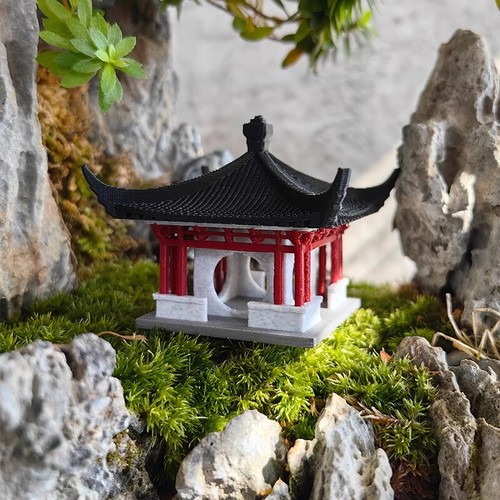 Chinese Ancient Building Pavilions Scenery Model Landscape Bonsai