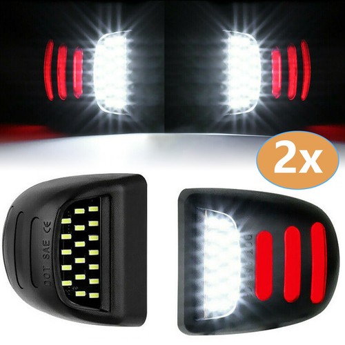 LED License Plate Light Red DRL Tube For Silverado For GMC For Sierra 1500 2500