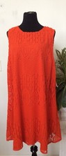 NWT Sharagano Quinn Orange Red 100% Polyester Lace Dress Size 20W, MSRP $128