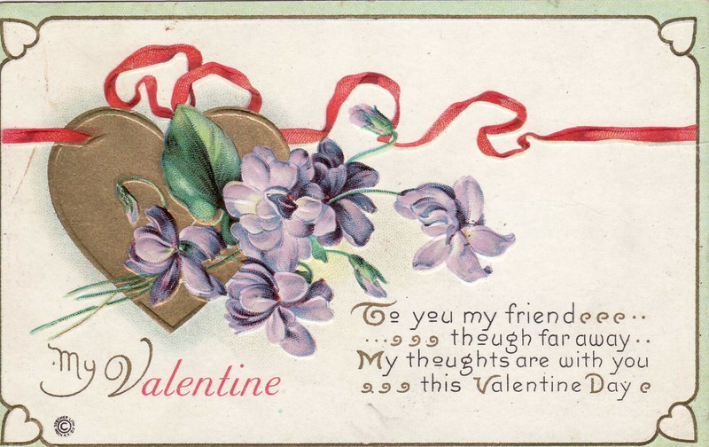 My Valentine To you my friend - OLD POSTCARD EMBOSSED 