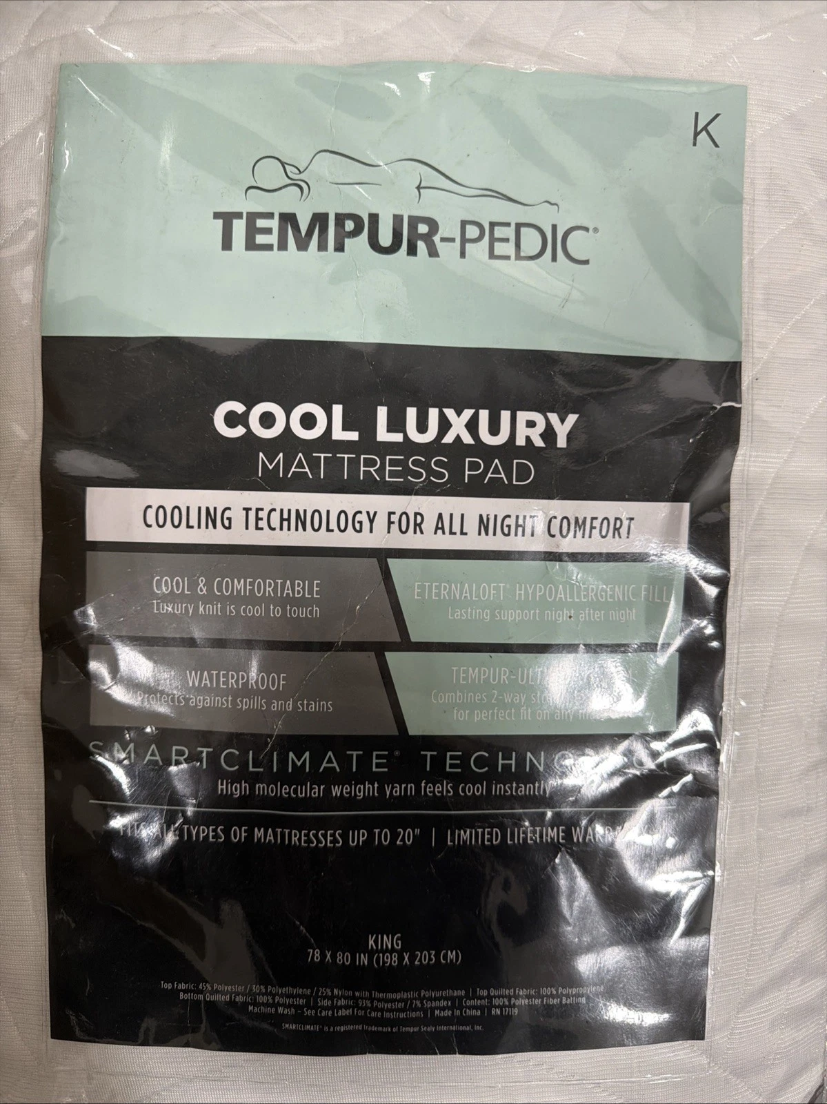QUEEN SIZE Tempur Pedic Cool Luxury Mattress Pad, Queen Sizes