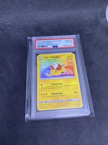 Ash's Pikachu TCG SM108 2017 Promo Card Pokémon 'I Choose You! Psa 8