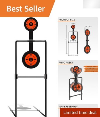3/8 Inch Double Spinner Steel Targets - Auto Reset for Handguns Up to .44 Magnum