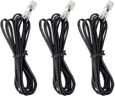Phone Cord, 6P4C Black Phone Telephone Extension Cord Cable Line Wire RJ11 6P4C