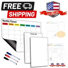 Magnetic Dry Erase Planner for Fridge: Pack of 3-14.6  x 11.6  Magnetic Month...