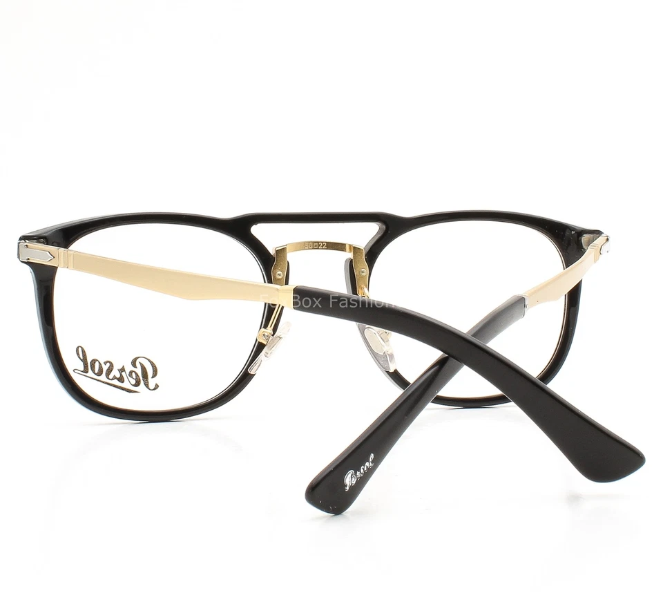 Persol Eyeglasses 3265-V 95 Glasses Polished Black on Gold 50mm No Case - Image 3 of 4