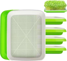 Microgreens Sprouter Tray Hydroponic Tray for Sprout Horticultural Hydropo 5 Pcs