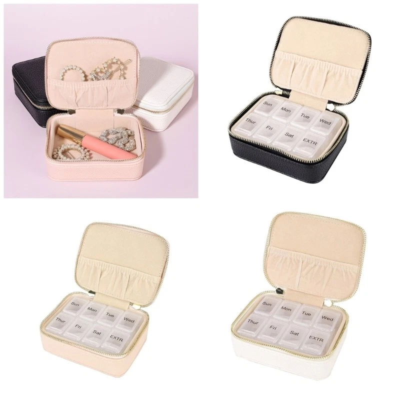 Lightweight Jewelry Organizer Water Resistant PU Storage Box with Compartments - Image 2 of 4