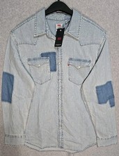 Levi  s Pearl Snap Western Shirt Men's L L/S Button-Up Standard Fit Blue NWT