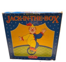 1997 Schylling Musical Jack in the Box Clown Jester w/ Original Box AS-IS