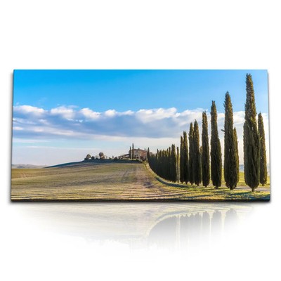 120x80cm Kunstdruck Bilder Toskanische Landschaft Italien Bäume Finca