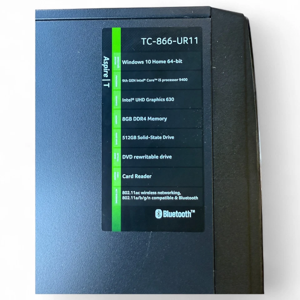 Acer Aspire Desktop Computer TC-866-UR11 Intel Core i5 8GB Ram 512GB SSD - Image 3 of 4