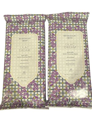 Beekman 1802 Goat Milk Facial Cleansing wipes 30 ct Lilac Dream  (pack Of 2)