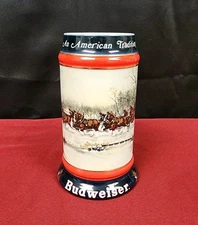 Anheuser Busch Budweiser Clydesdales Collectors Series Beer Mug Stein 1990