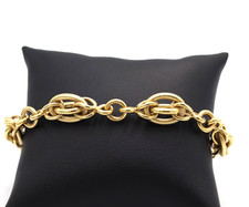 Bracelet En Or Jaune 18K À Maille Vintage Années '80 Made In Italy Pour Femme