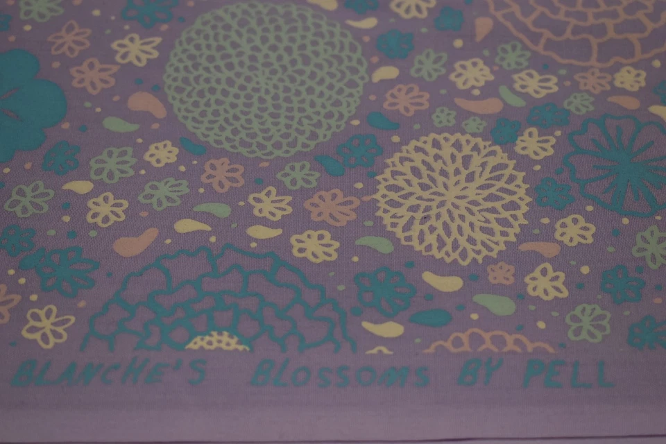 TELA ESTAMPADA A MANO BLANCHE'S BLOSSOMS by pell KEY WEST pastel floral 104" x 44" Foto 3 de 4