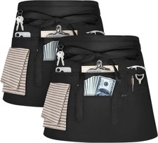 Server Apron 2 Pack 8 Pocket Black